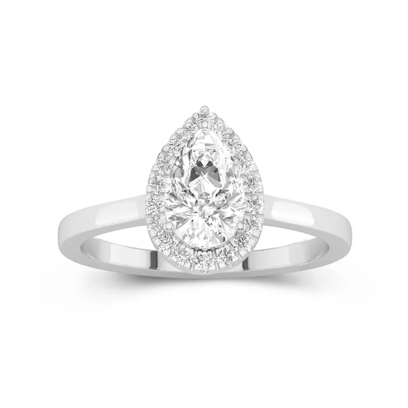 Simple Poire 1.50ct Moissanite Bague de fiançailles