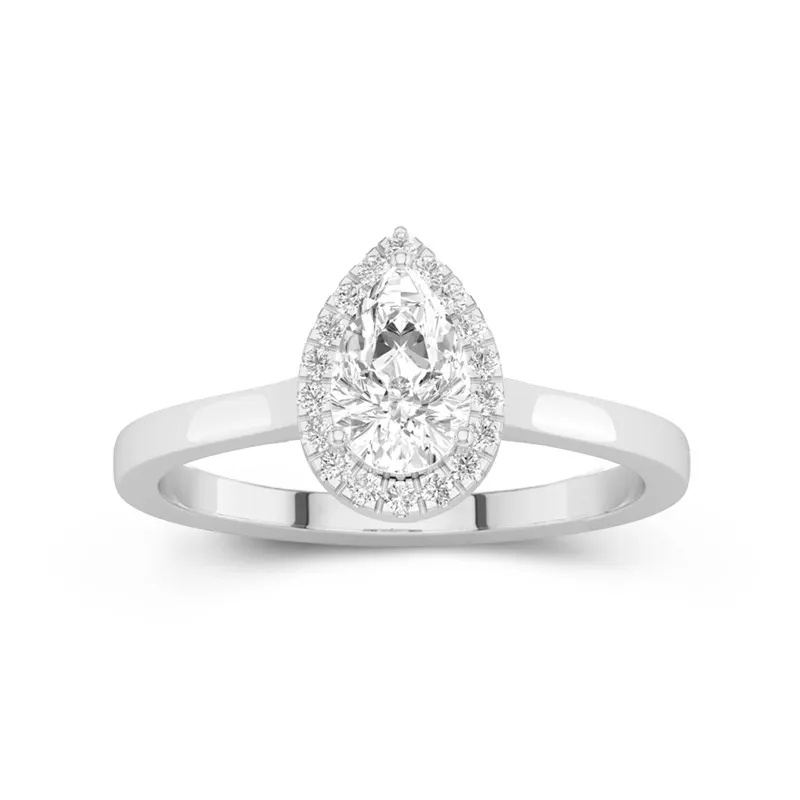 Simple Pear 1.00ct Moissanite Engagement Ring