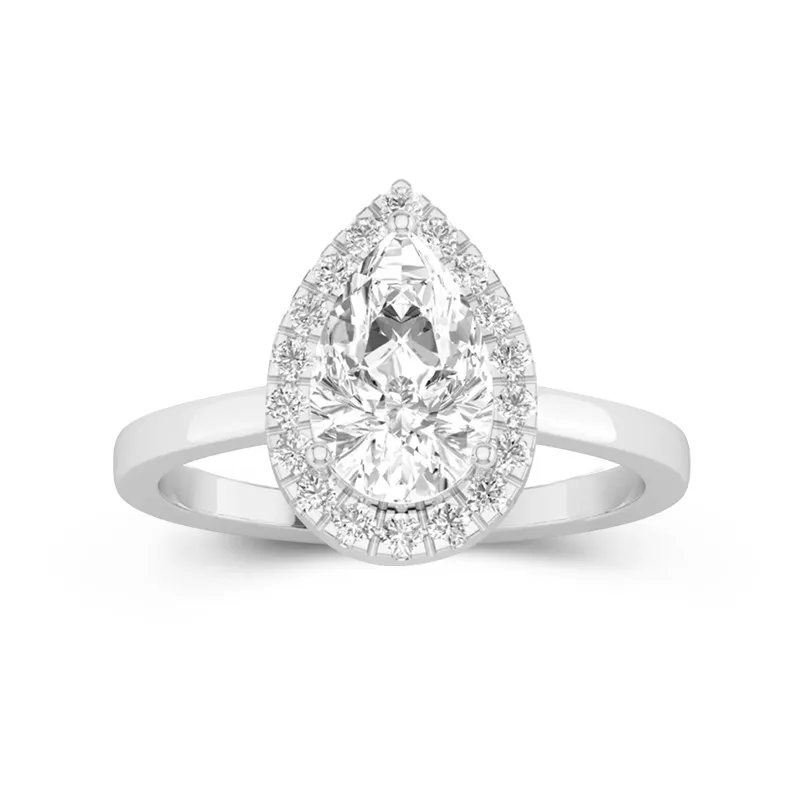 Simple Poire 2.00ct Moissanite Bague de fiançailles