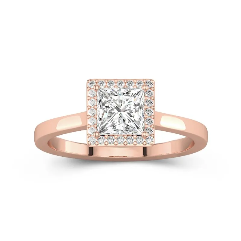 Simple Princess 1.00ct Moissanite Engagement Ring