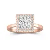 2.00ct Moissanite Engagement Ring 14K Rose Gold