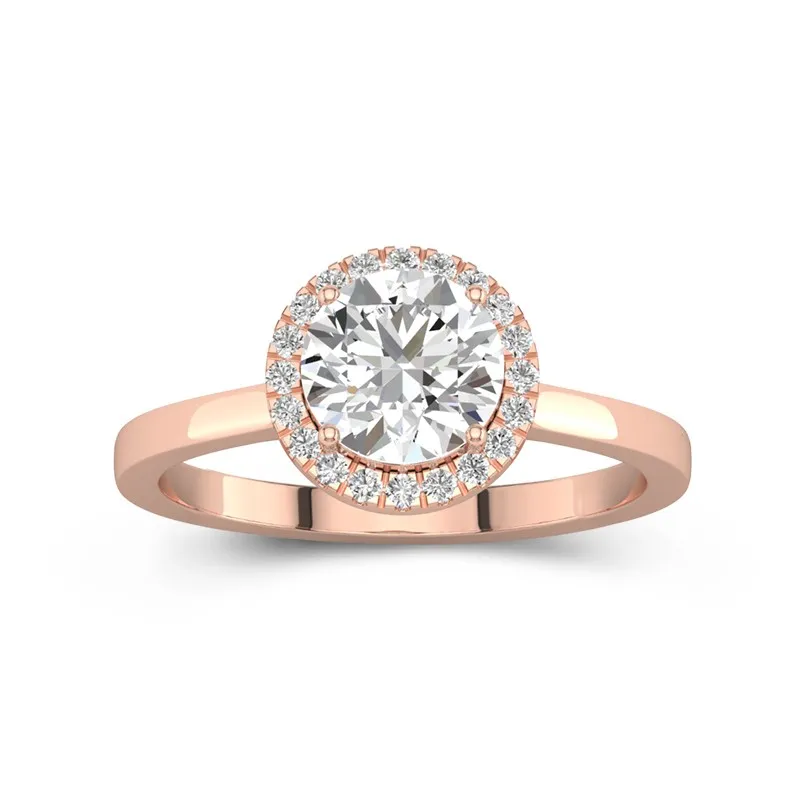 1.50ct Moissanite Engagement Ring 14K Rose Gold