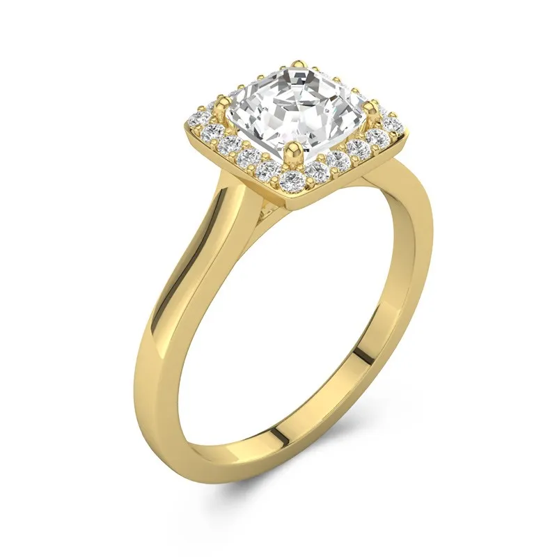 Simple Asscher 1.50ct Moissanite Engagement Ring