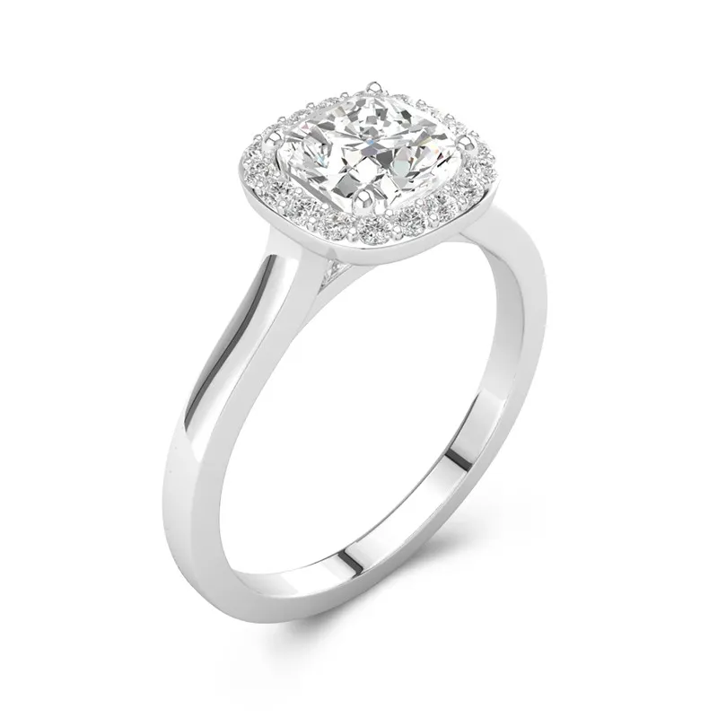 Simple Coussin 1.00ct Moissanite Bague de fiançailles