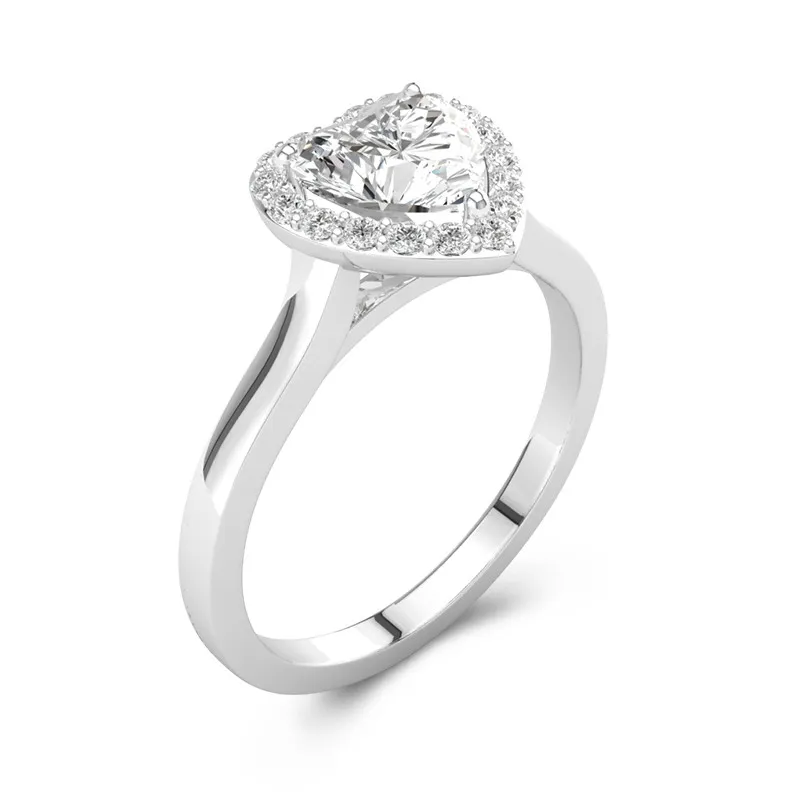 Simple Heart 2.00ct Moissanite Engagement Ring