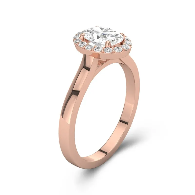 1.50ct Moissanite Engagement Ring 14K Rose Gold