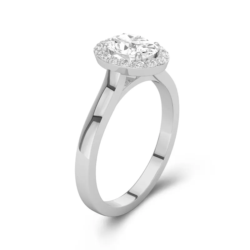 Simple Oval 1.00ct Moissanite Engagement Ring