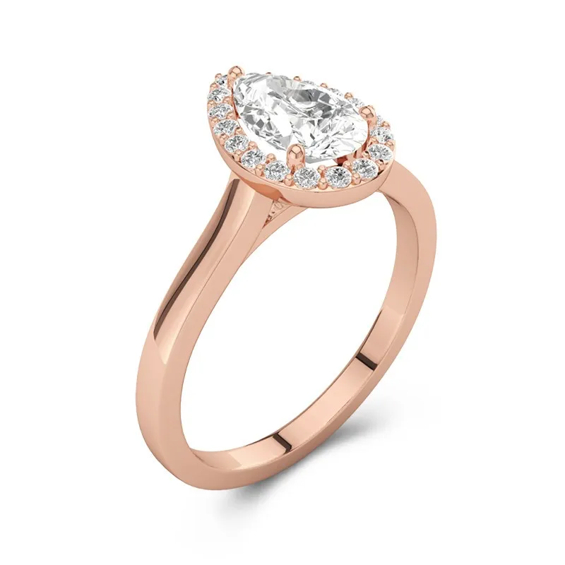 1.50ct Moissanite Engagement Ring 14K Rose Gold