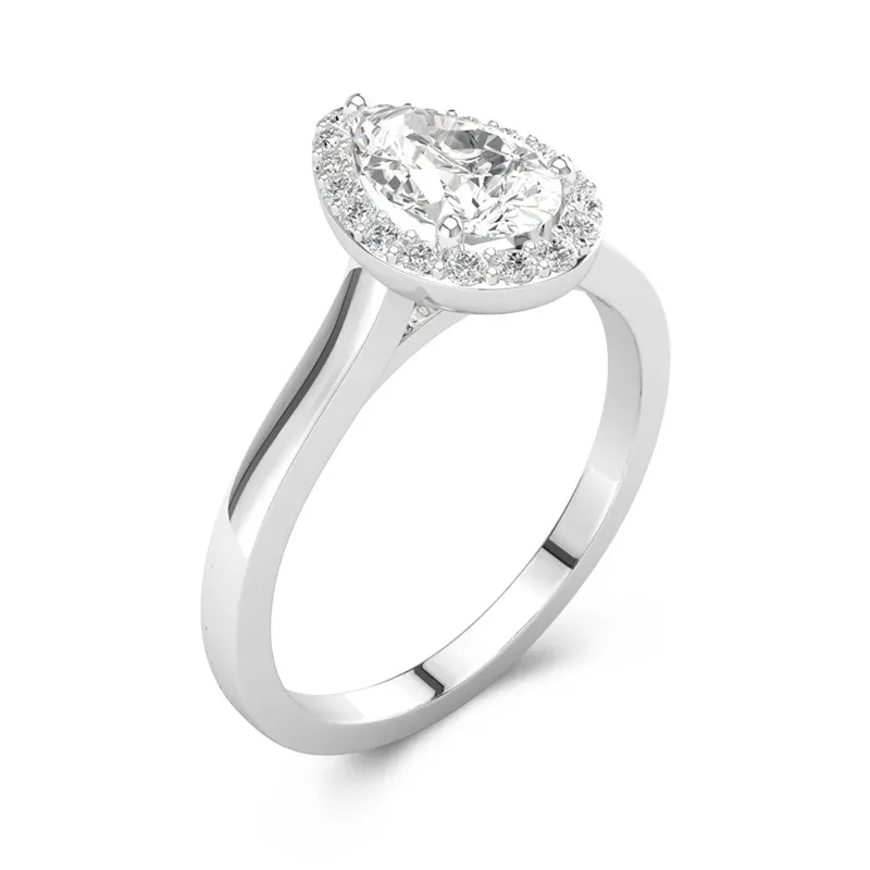 2.00ct Moissanite Engagement Ring 14K White Gold