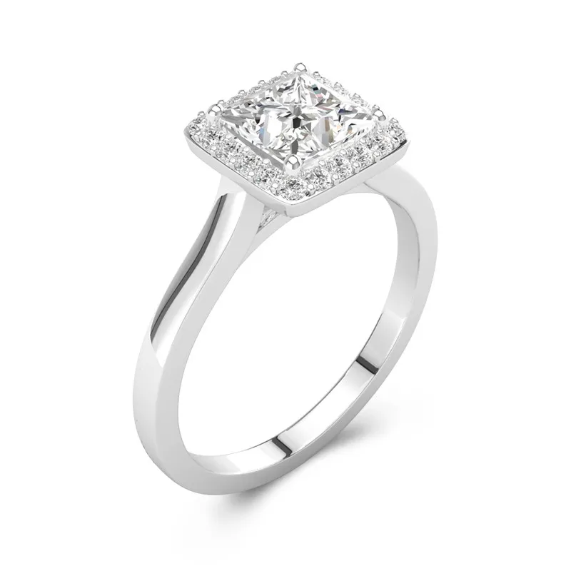 Simple Princess 2.00ct Moissanite Engagement Ring