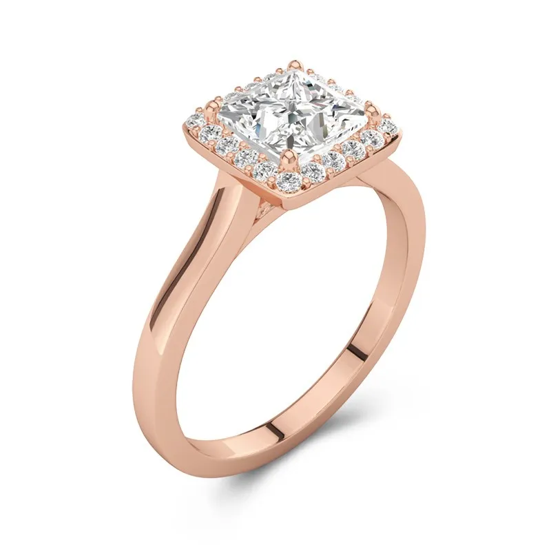 Simple Princess 2.00ct Moissanite Engagement Ring