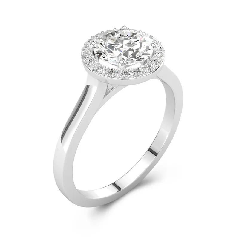 Simple Rond 1.50ct Moissanite Bague de fiançailles