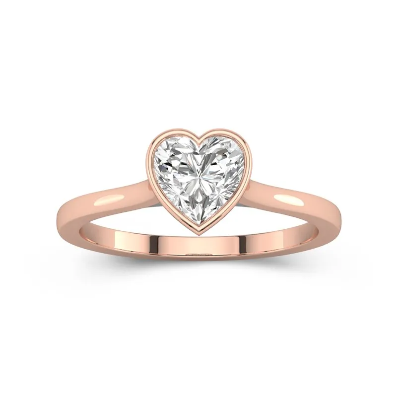 Understated Heart 1.00ct Moissanite Engagement Ring