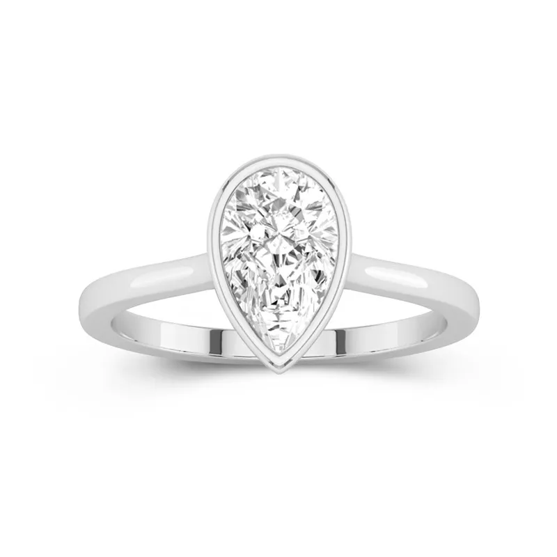 Understated Pear 2.00ct Moissanite Engagement Ring