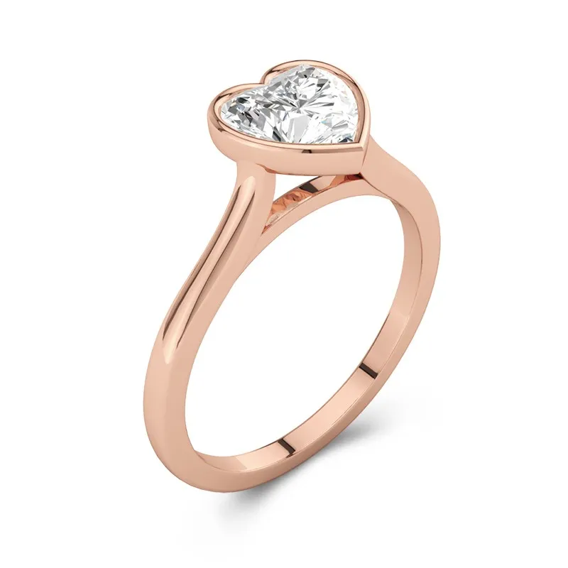 Understated Heart 1.50ct Moissanite Engagement Ring