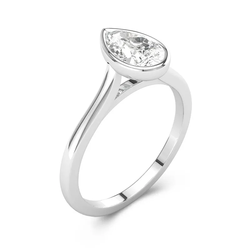 Understated Pear 2.00ct Moissanite Engagement Ring