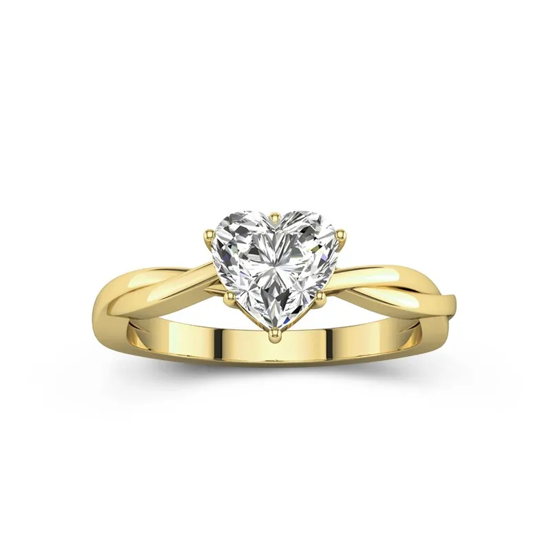 Understated Heart 1.50ct Moissanite Engagement Ring