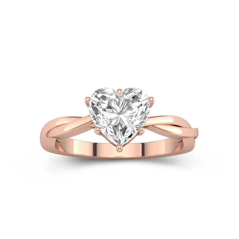 Understated Heart 2.00ct Moissanite Engagement Ring