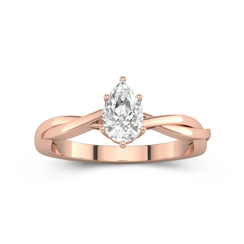 Understated Pear 1.00ct Moissanite Engagement Ring