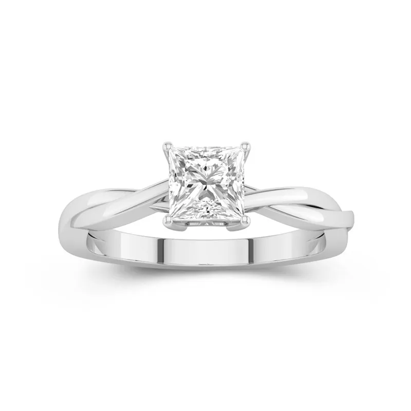 Understated Princess 1.00ct Moissanite Engagement Ring