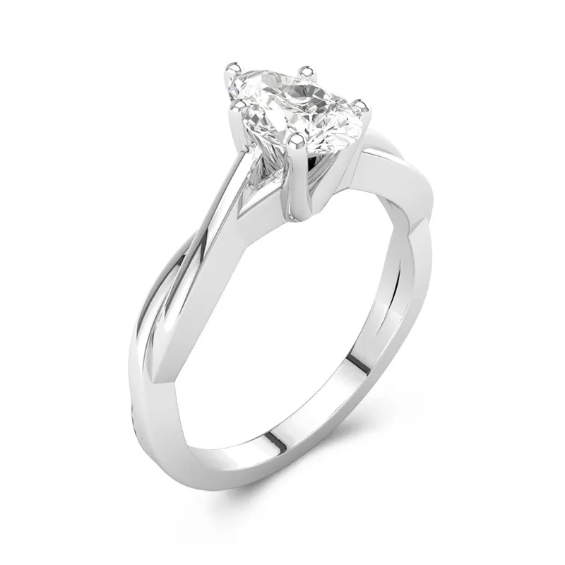 1.00ct Moissanite Engagement Ring 925 Sterling Silver