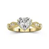 Retro Heart 2.00ct Moissanite Engagement Ring