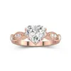 Retro Heart 2.00ct Moissanite Engagement Ring