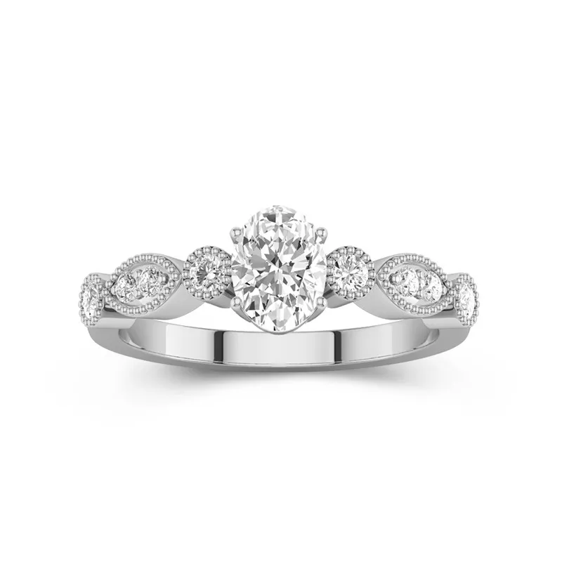 Retro Oval 1.00ct Moissanite Engagement Ring