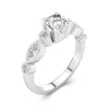 Rétro Asscher 1.00ct Moissanite Bague de fiançailles