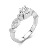 Rétro Coussin 1.00ct Moissanite Bague de fiançailles