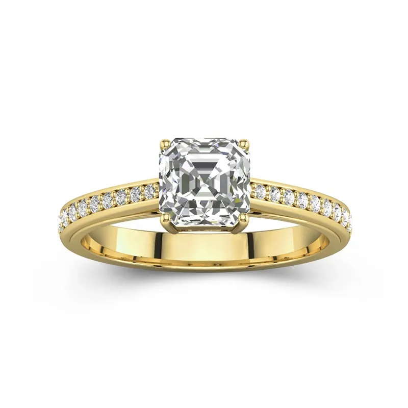 1.50ct Moissanite Engagement Ring 14K Gold