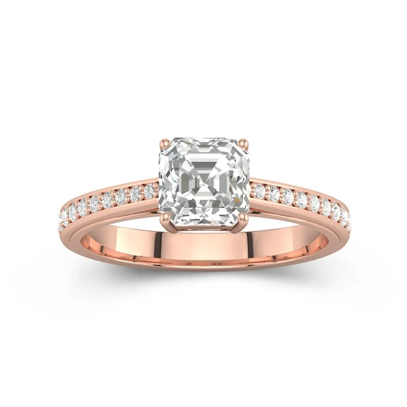 1.50ct Moissanite Engagement Ring 18K Rose Gold