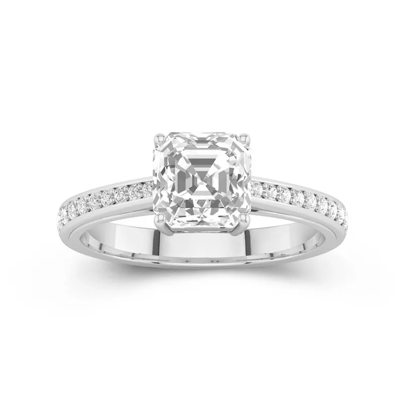 2.00ct Moissanite Engagement Ring 14K White Gold