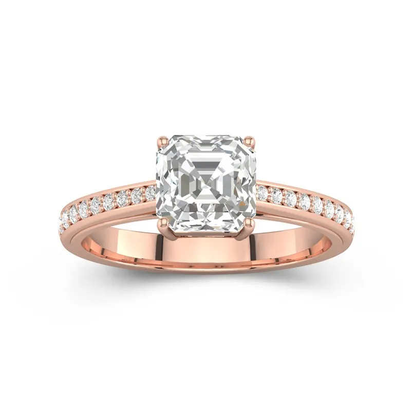 2.00ct Moissanite Engagement Ring 18K Rose Gold