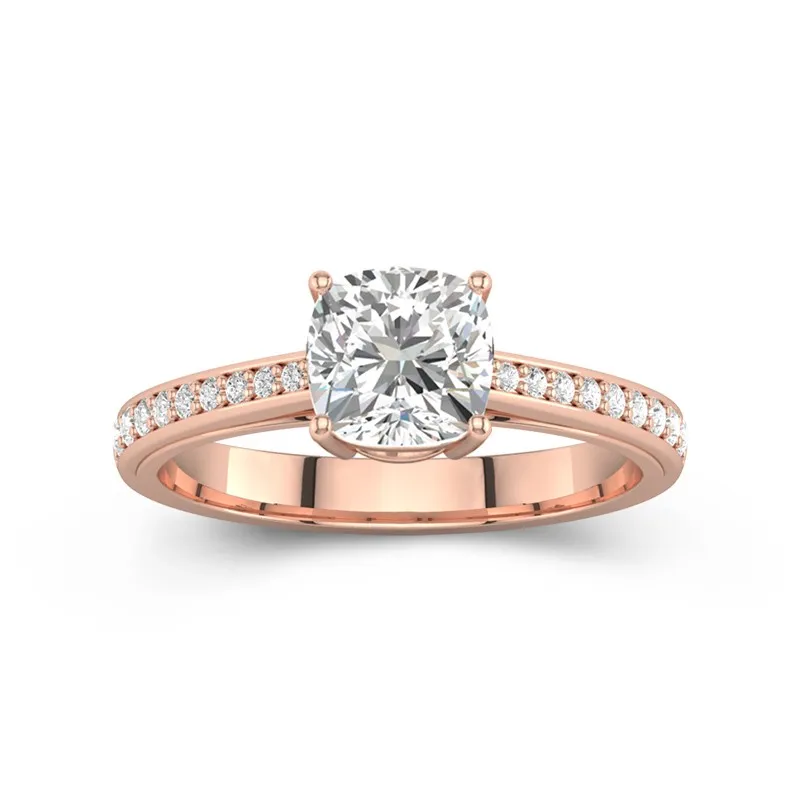 1.50ct Moissanite Engagement Ring 18K Rose Gold