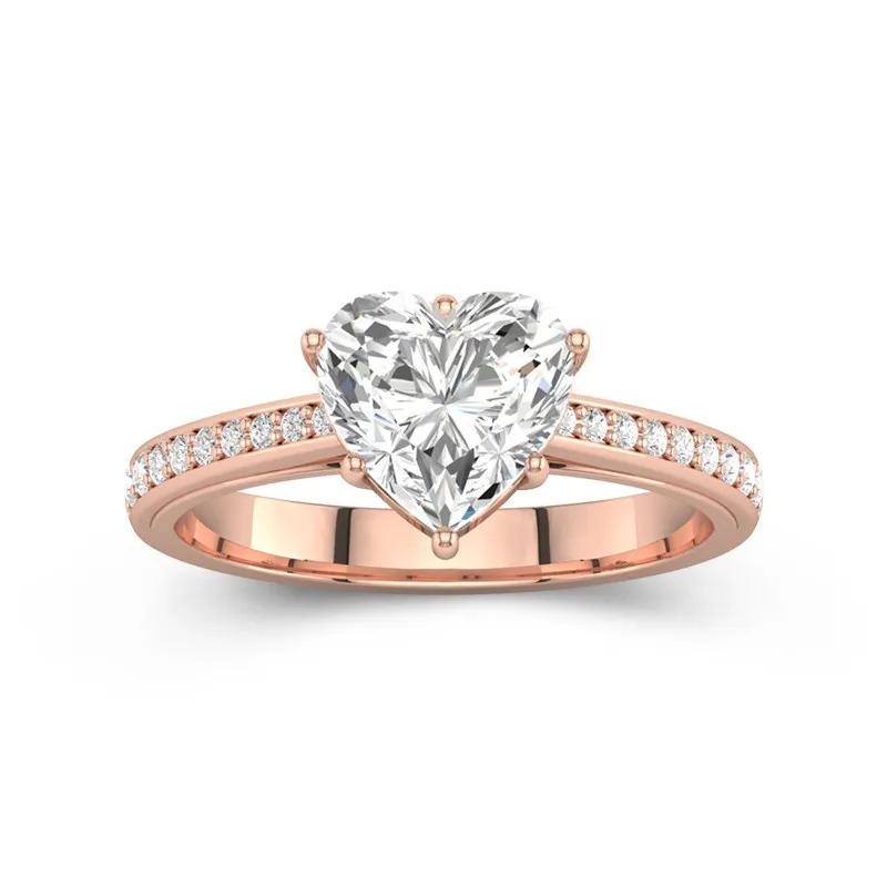 2.00ct Moissanite Engagement Ring 18K Rose Gold