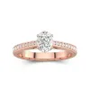 1.00ct Moissanite Engagement Ring 14K Rose Gold