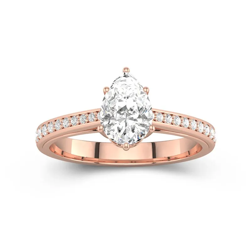 1.50ct Moissanite Engagement Ring 18K Rose Gold