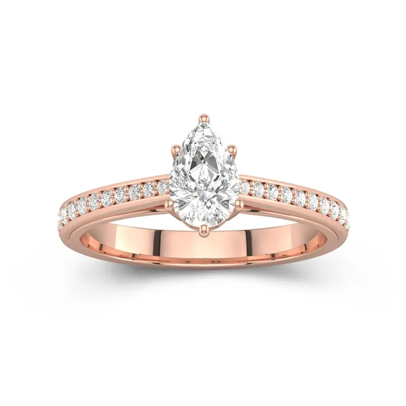 1.00ct Moissanite Engagement Ring 14K Rose Gold