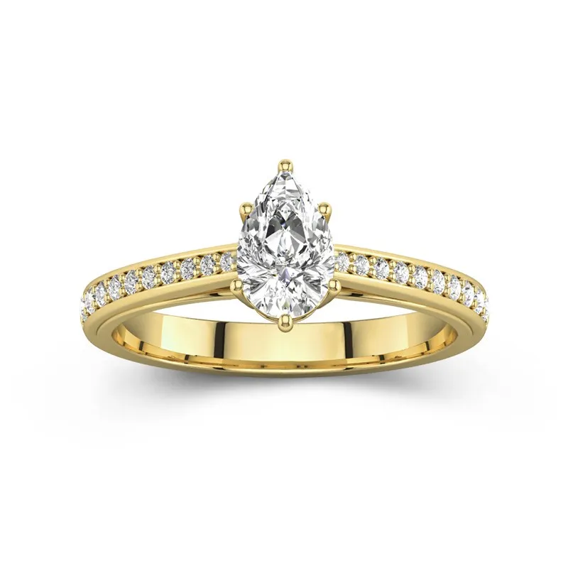 1.00ct Moissanite Engagement Ring 18K Gold