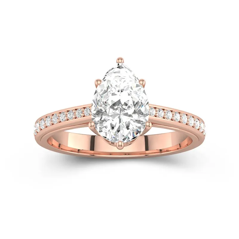 2.00ct Moissanite Engagement Ring 14K Rose Gold