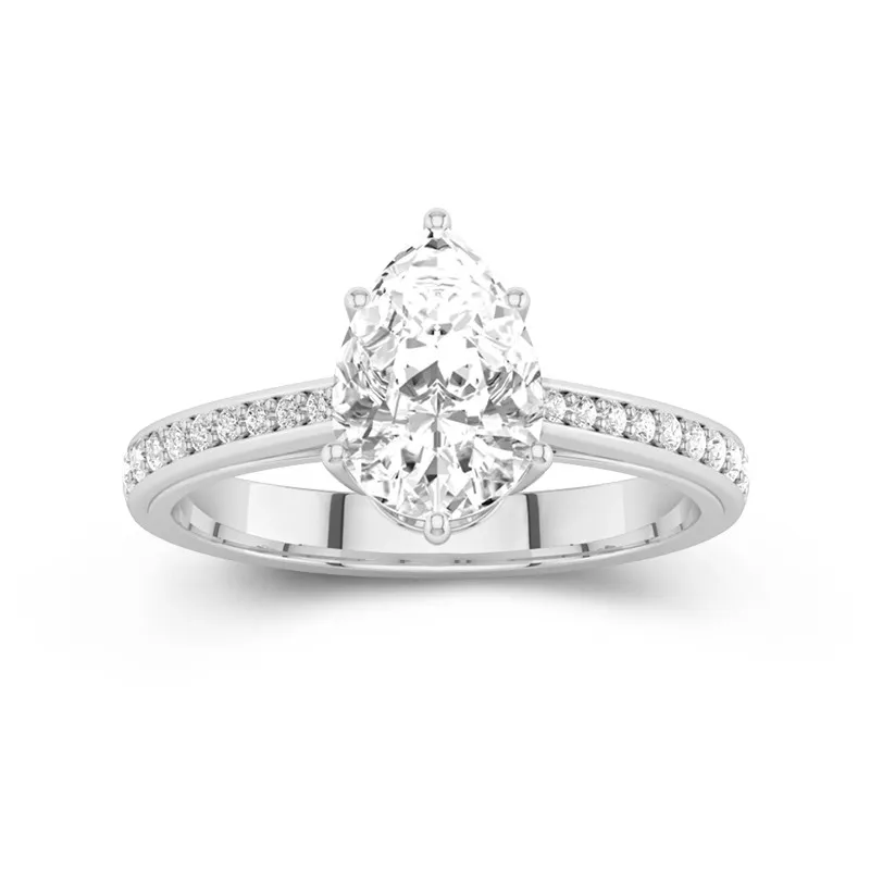 2.00ct Moissanite Engagement Ring 14K White Gold