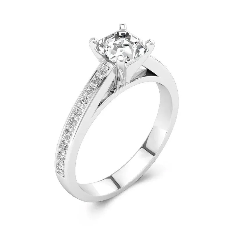 Cathedral Engagement Ring 1.50ct Moissanite