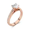 1.50ct Moissanite Engagement Ring 14K Rose Gold