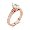 1.50ct Moissanite Engagement Ring 14K Rose Gold