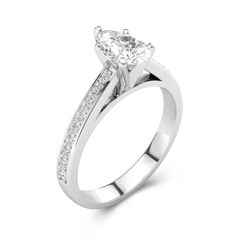 Cathedral Engagement Ring 1.50ct Moissanite