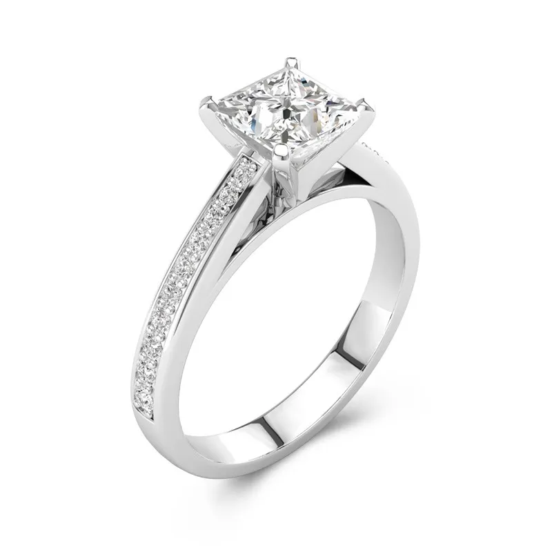 Cathedral Engagement Ring 1.00ct Moissanite