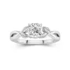 1.00ct Moissanite Engagement Ring 925 Sterling Silver