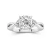 Nature Unique Cushion 2.00ct Moissanite Engagement Ring