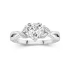 Nature Unique Heart 1.50ct Moissanite Engagement Ring